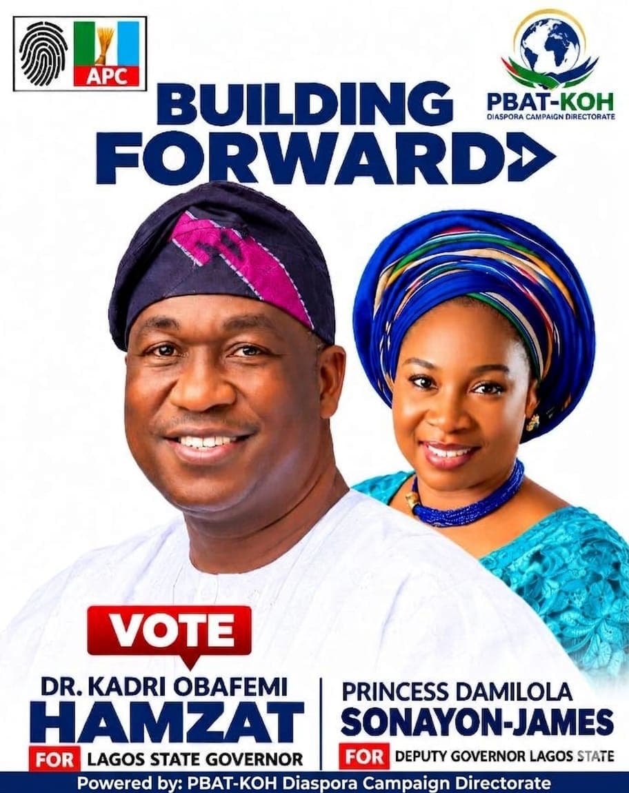 The Building Forward ticket poster for Dr. Kadri Obafemi Hamzat and Princess Damilola Sonayon-James.